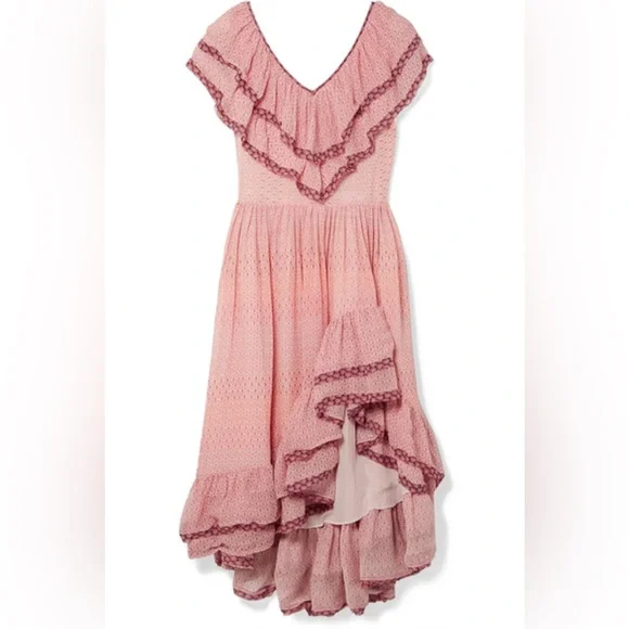 LoveShackFancy Elena Ruffled Silk Dress - Picture 3 of 8